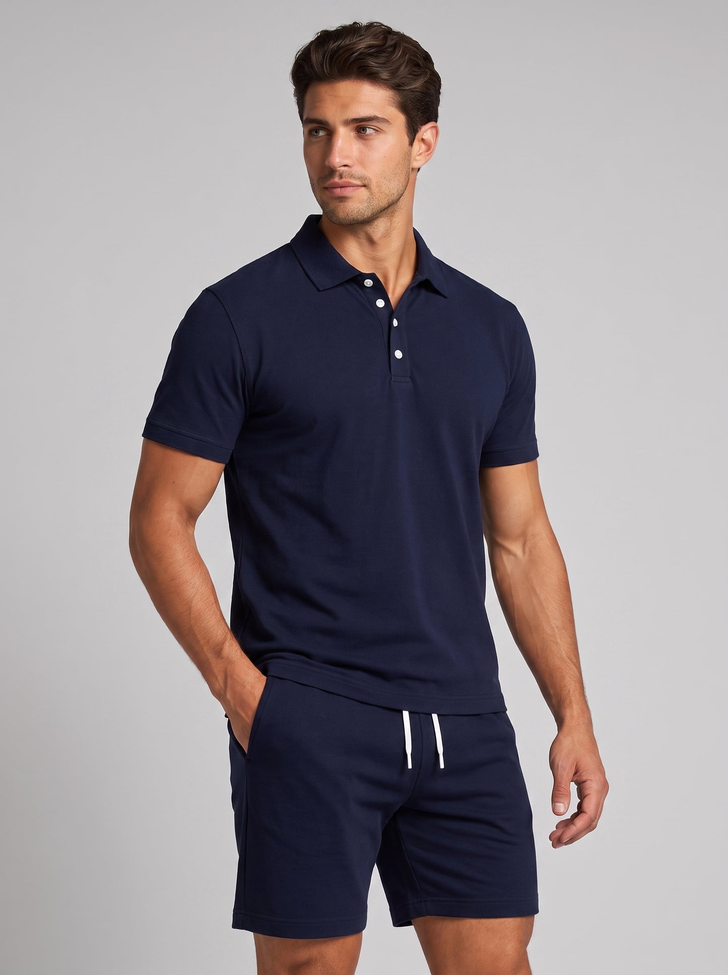 Men's Lightweight Summer Sports Polo and Shorts Set
