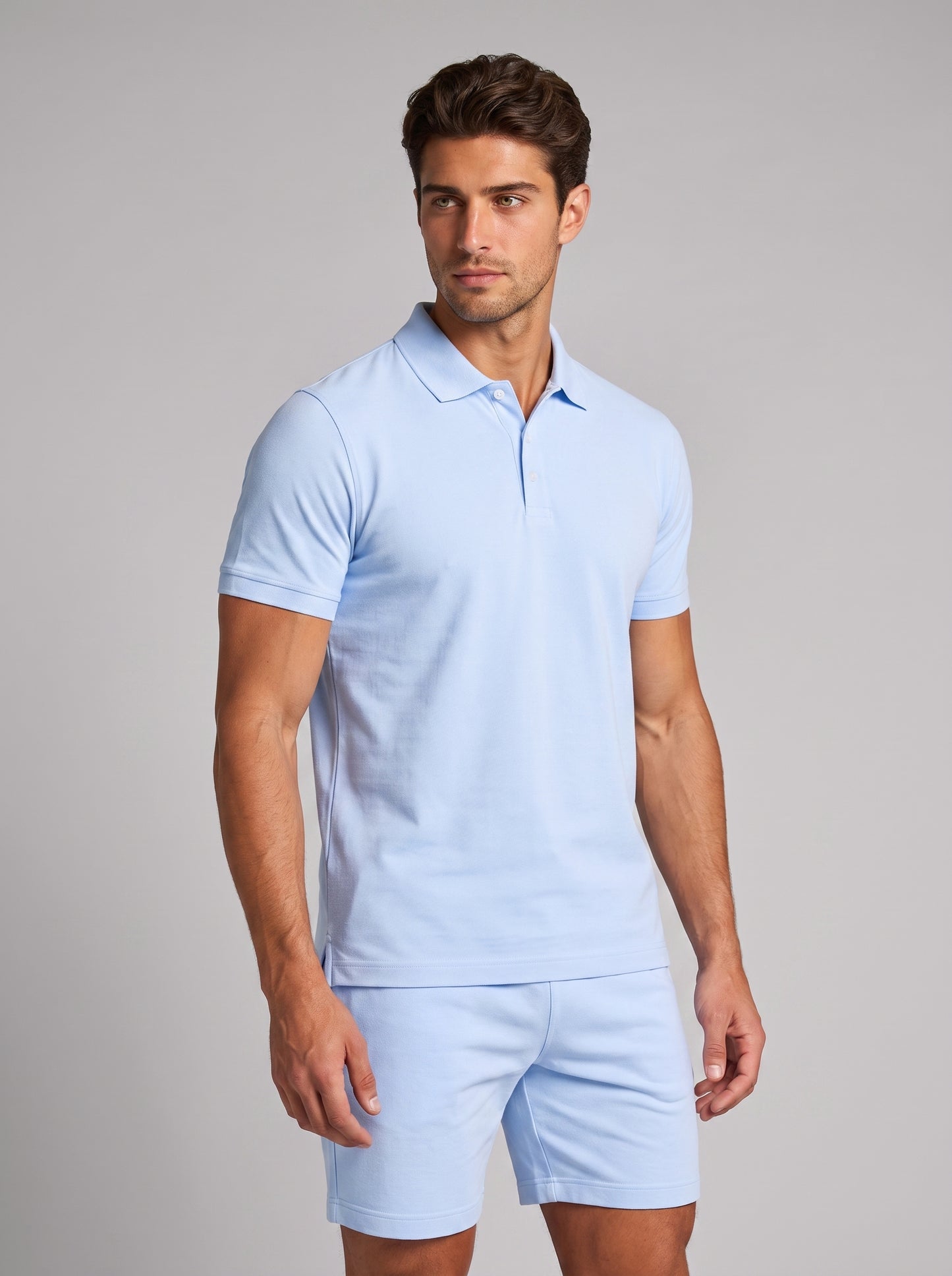 Men's Lightweight Summer Sports Polo and Shorts Set
