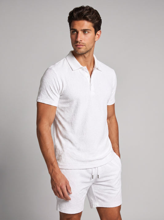 Men's Jacquard Shirt and Shorts Summer Set