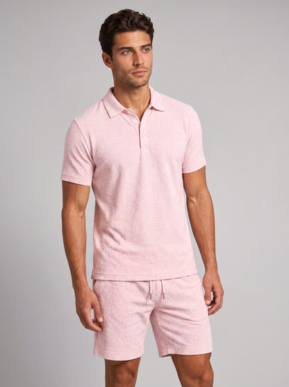 Men's Jacquard Shirt and Shorts Summer Set