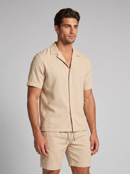 Men's Linen Shirt and Shorts Set