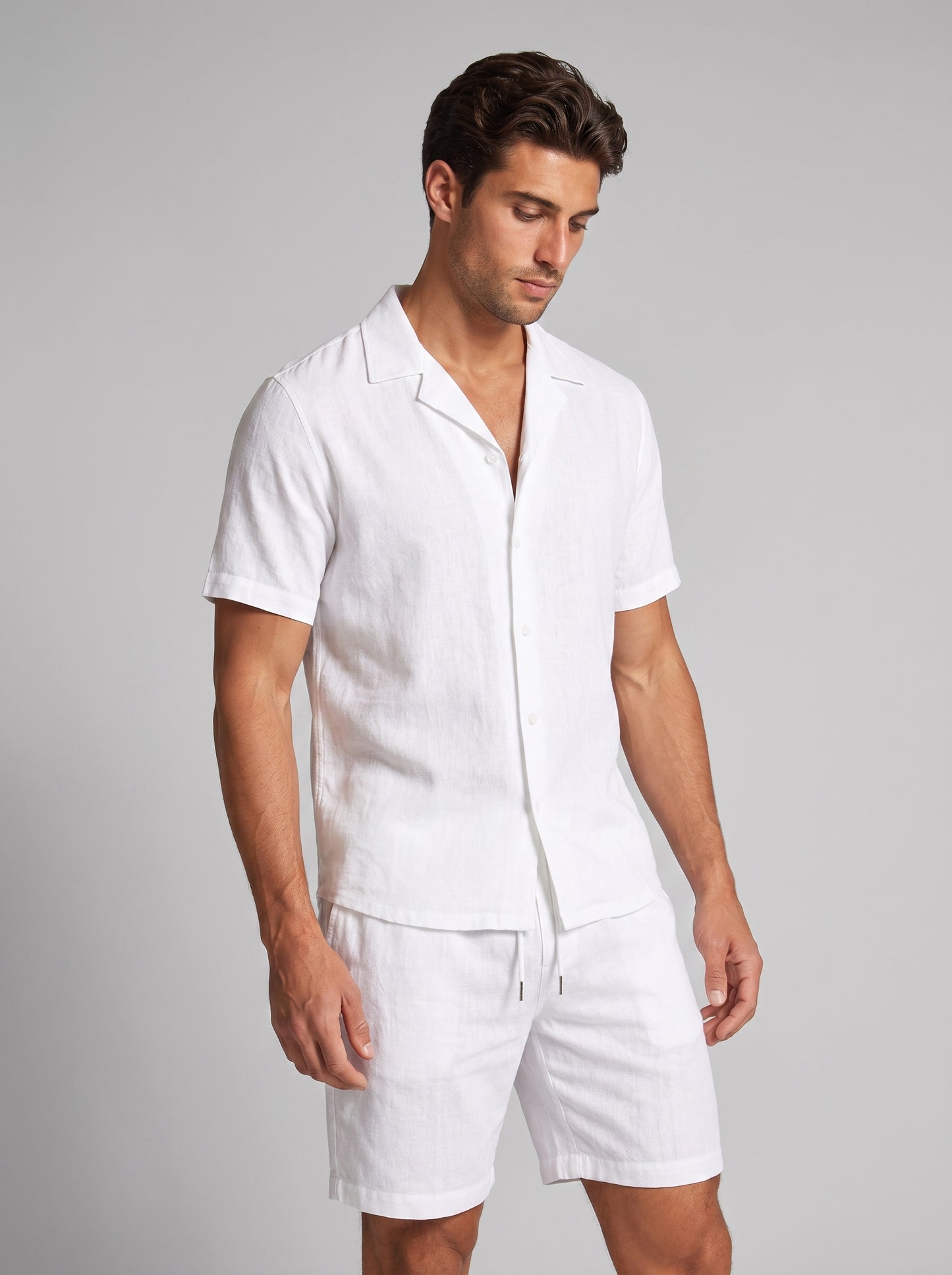 Men's Linen Shirt and Shorts Set