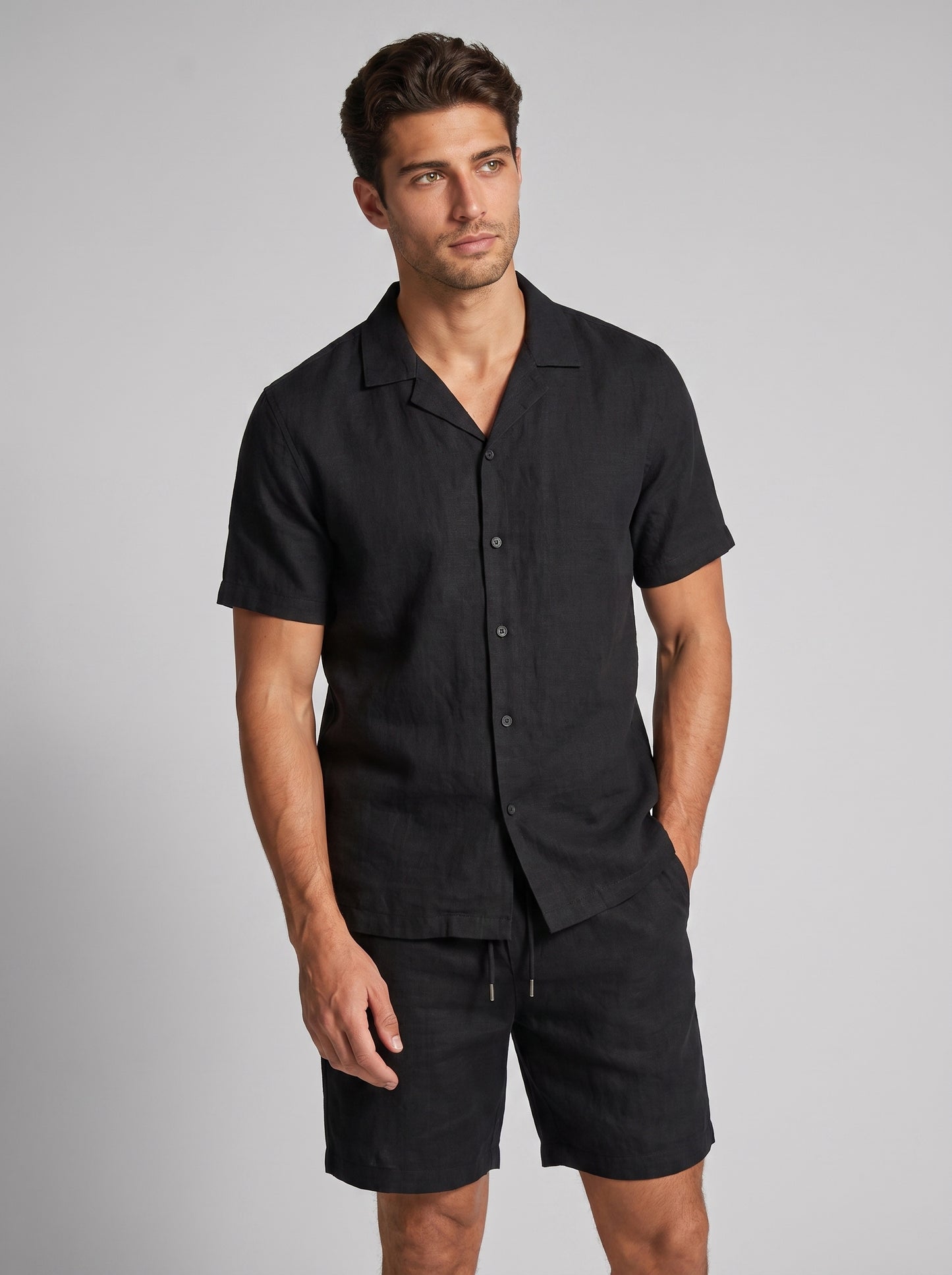 Men's Linen Shirt and Shorts Set
