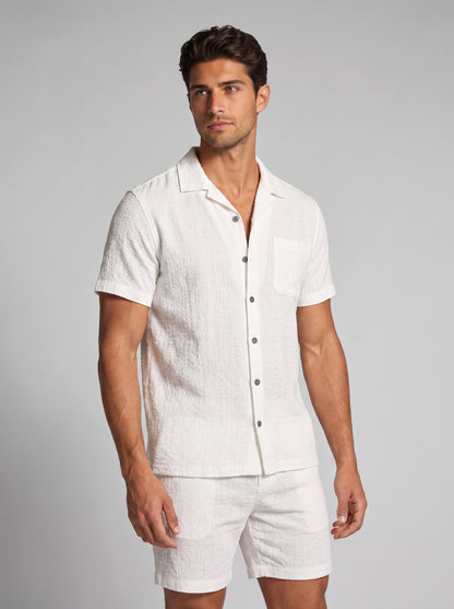 Men's Linen Short Sleeve Shirt and Shorts Set