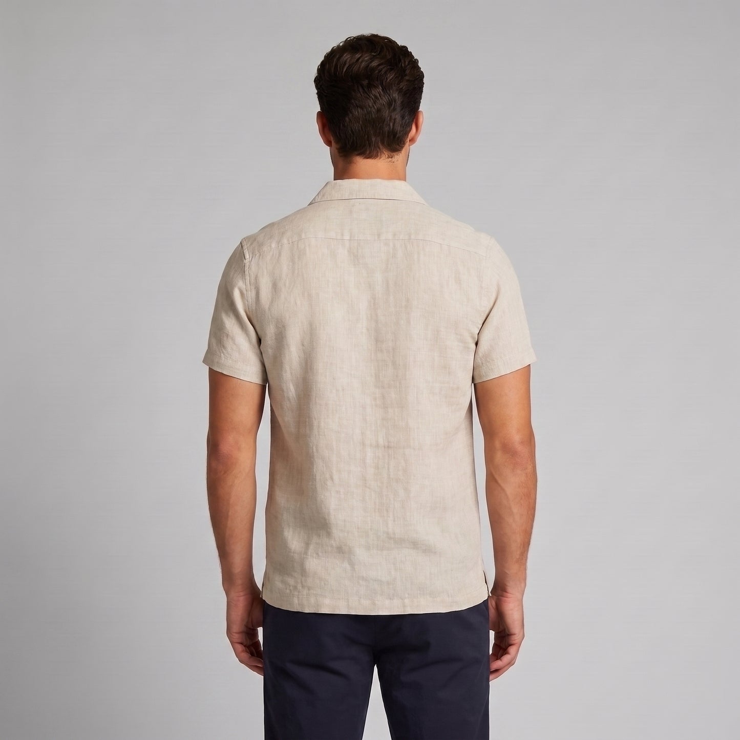 Men's Polo Shirt with Open Collar and Chest Pocket