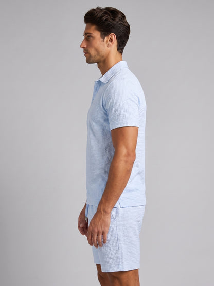 Men's Jacquard Shirt and Shorts Summer Set
