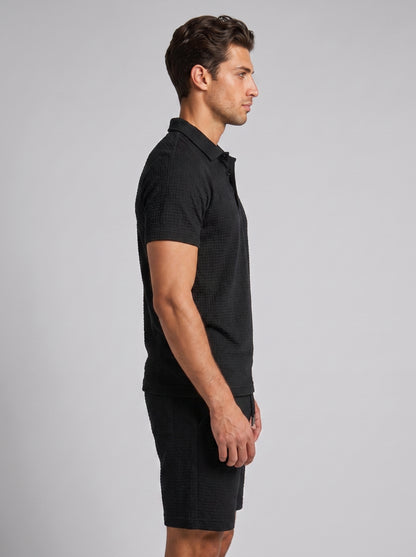 Men's Jacquard Shirt and Shorts Summer Set