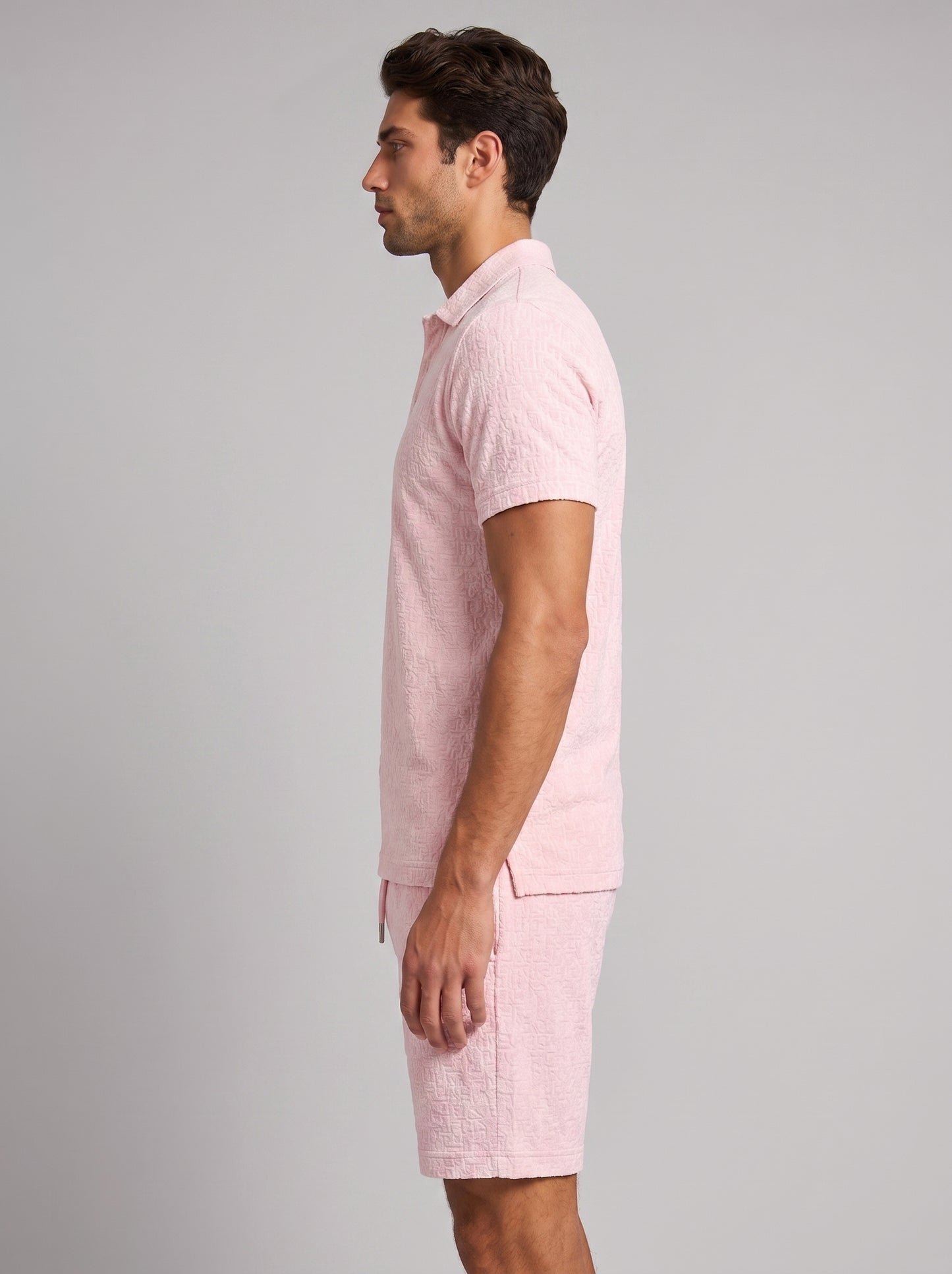 Men's Jacquard Shirt and Shorts Summer Set