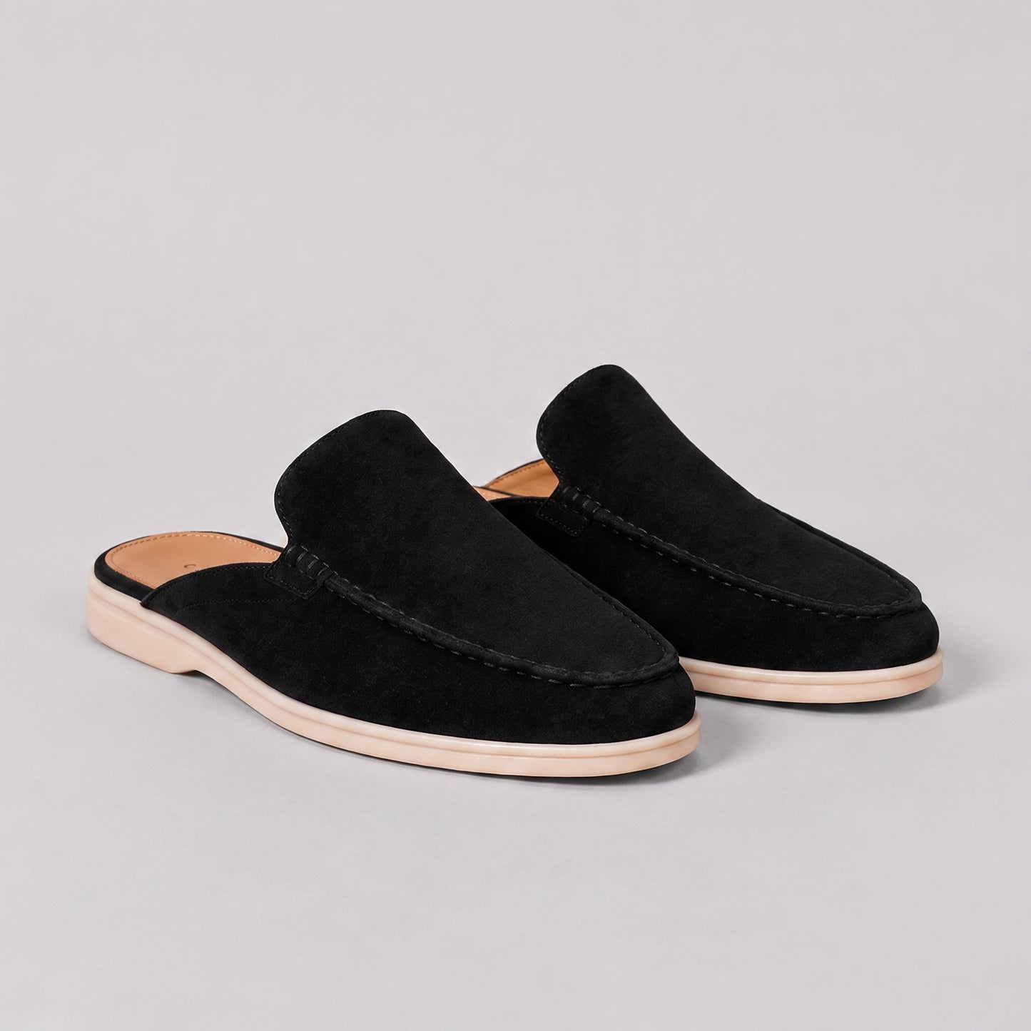 Men's Loafer Mule Slip-On Shoes with Open Heel Design