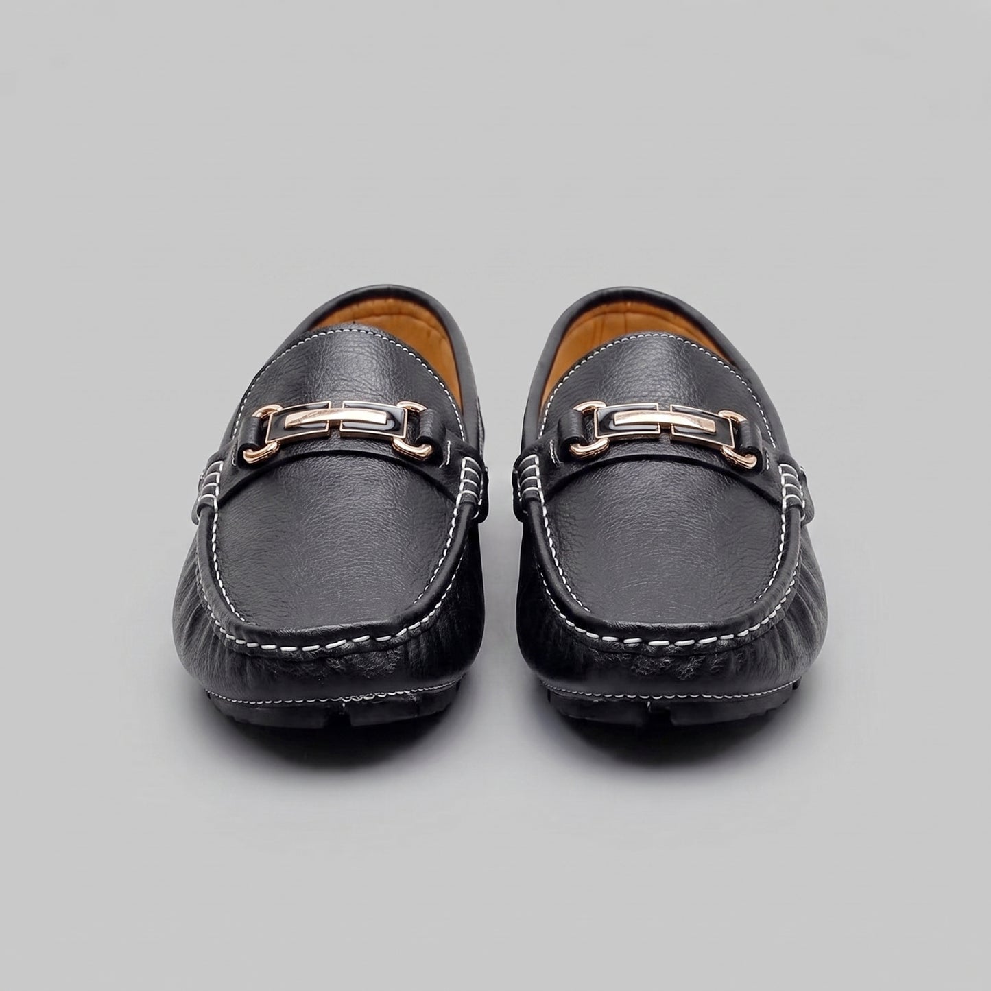 Men's Leather Moccasin Loafers - Casual Slip-On Shoes