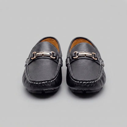 Men's Leather Moccasin Loafers - Casual Slip-On Shoes