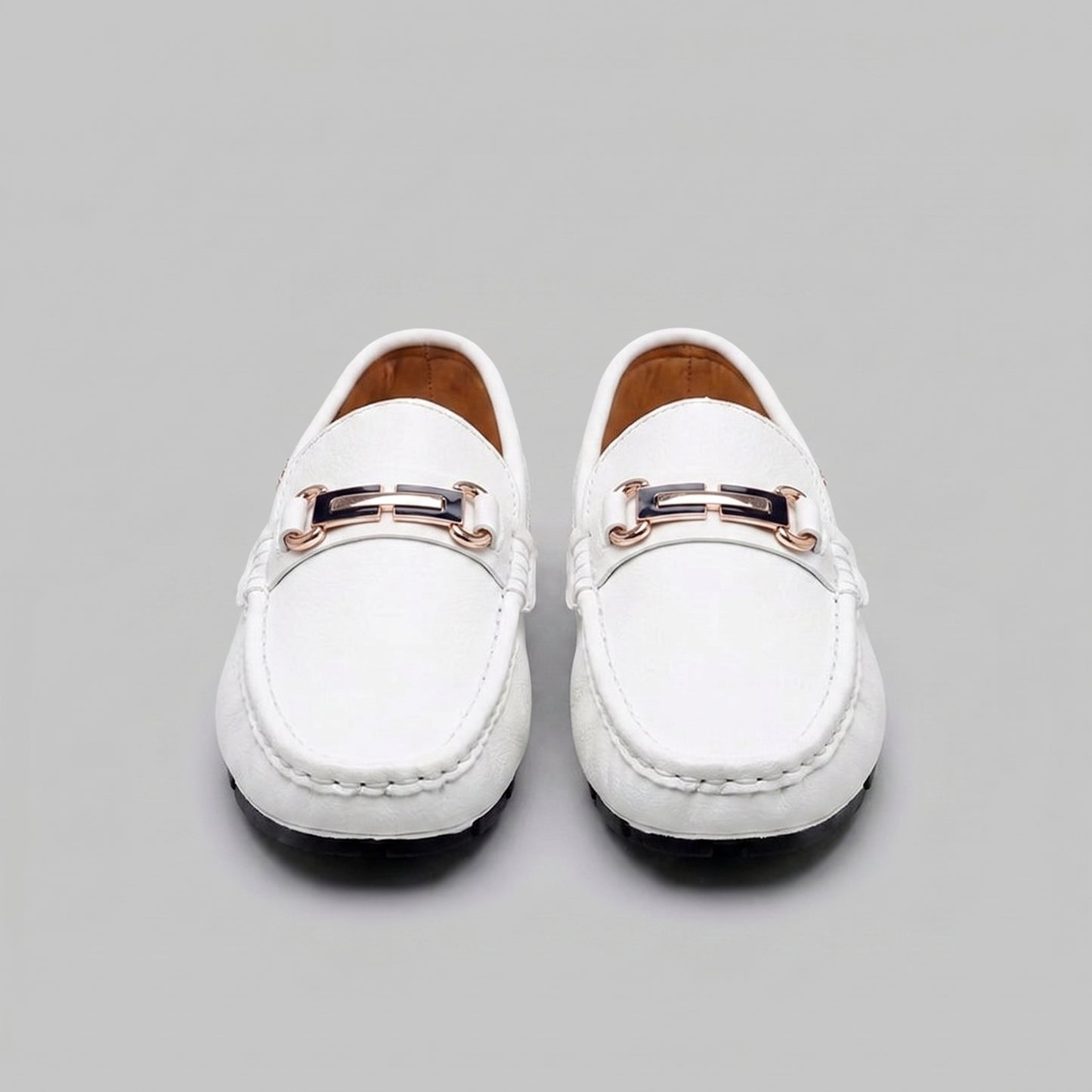 Men's Leather Moccasin Loafers - Casual Slip-On Shoes