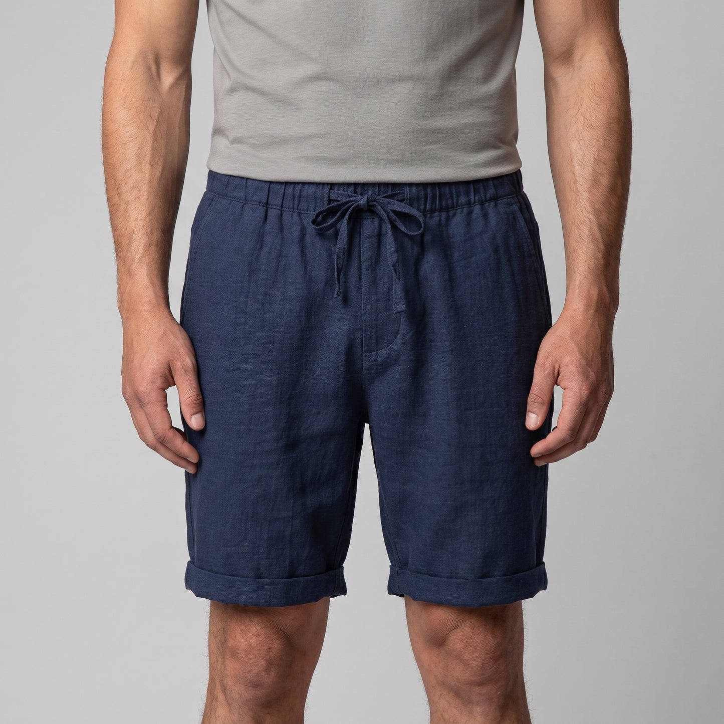 Men's Linen Blend Shorts for Summer Casual Wear