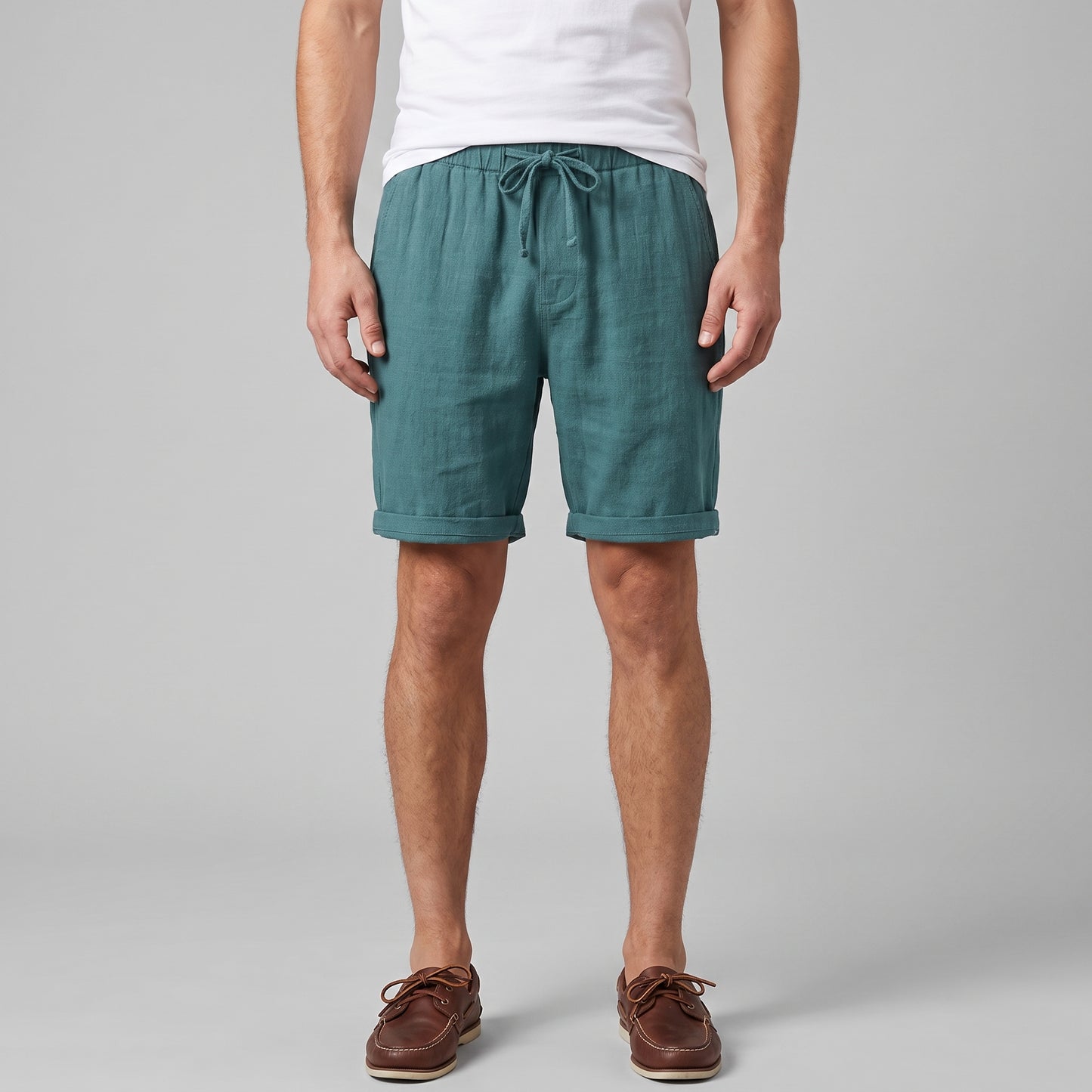 Men's Linen Blend Shorts for Summer Casual Wear