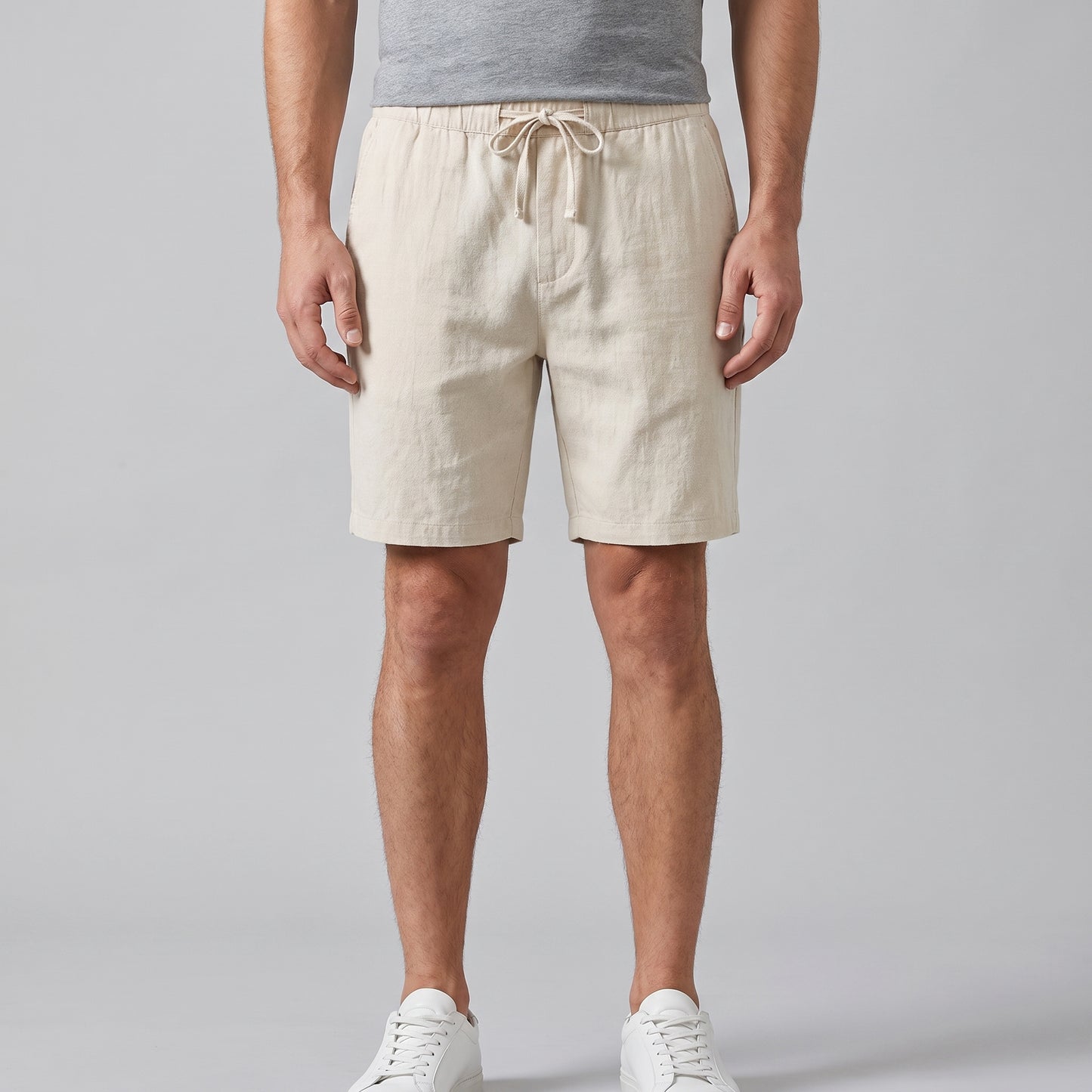 Men's Linen Blend Shorts for Summer Casual Wear
