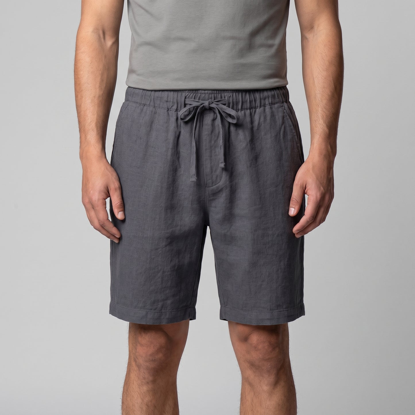 Men's Linen Blend Shorts for Summer Casual Wear