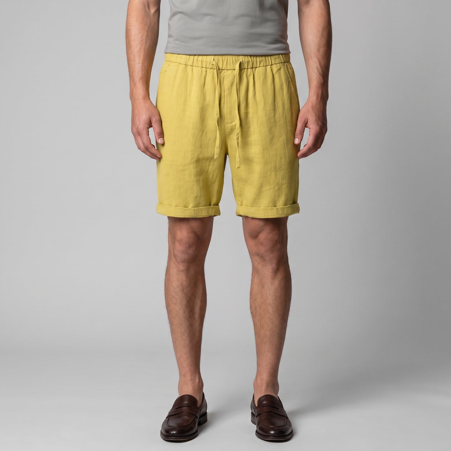Men's Linen Blend Shorts for Summer Casual Wear