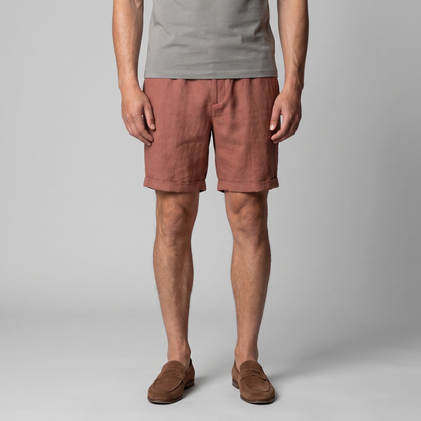 Men's Linen Blend Shorts for Summer Casual Wear