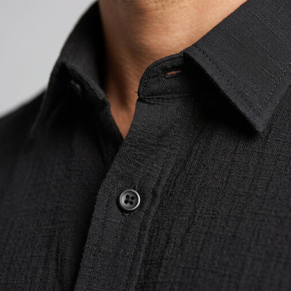 Men's Linen Short Sleeve Shirt for Summer Casual Wear