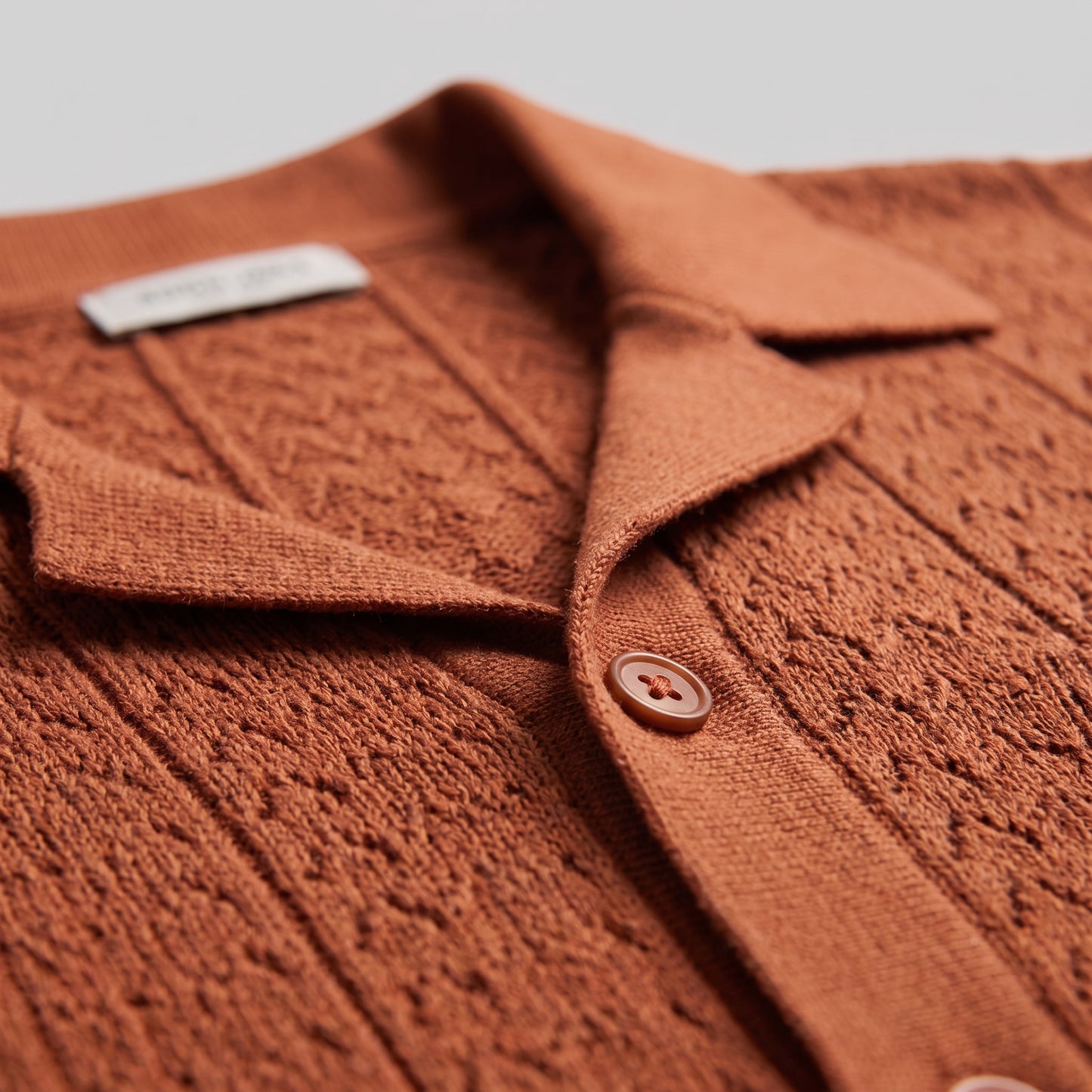 Men's Knit Polo Shirt with Geometric Design