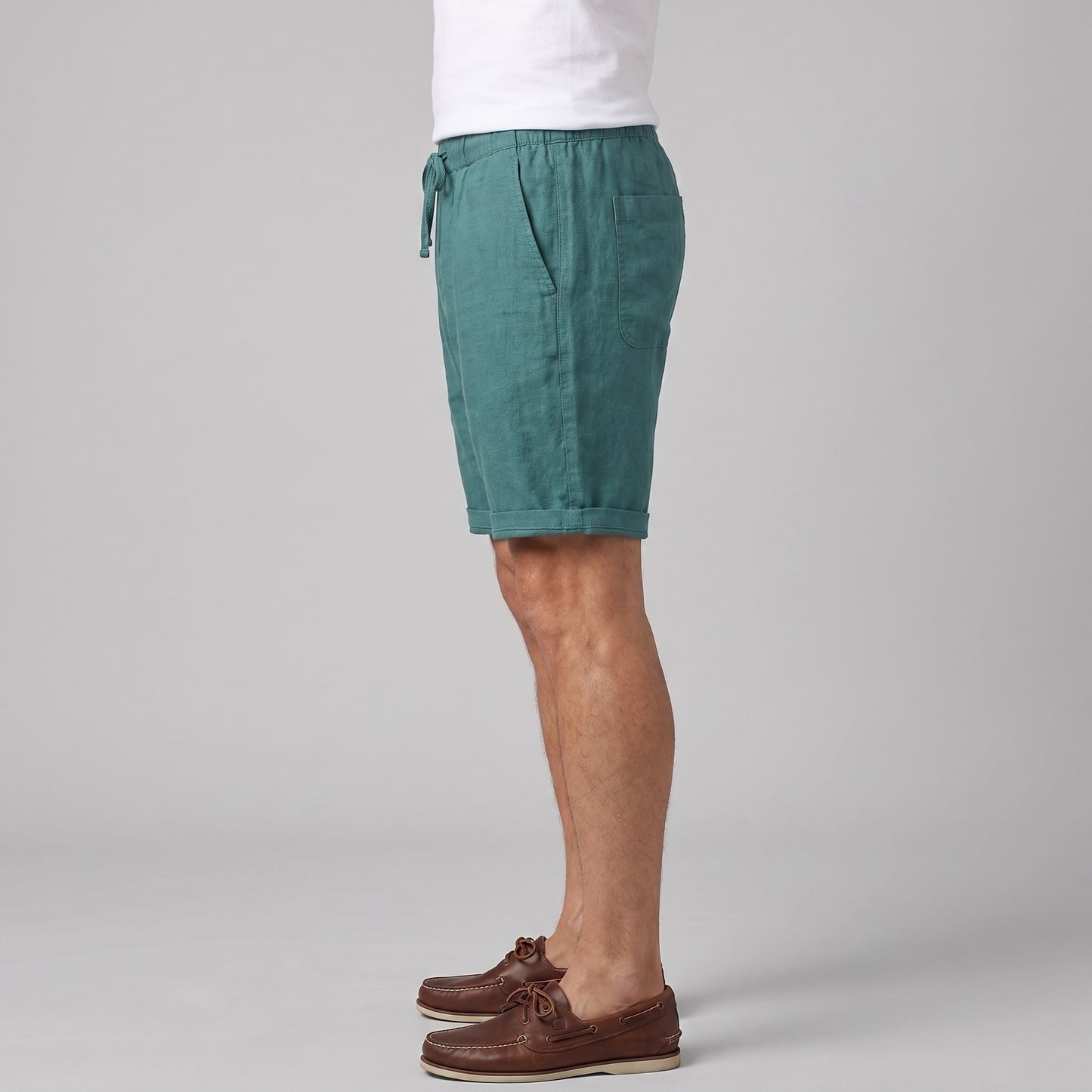 Men's Linen Blend Shorts for Summer Casual Wear