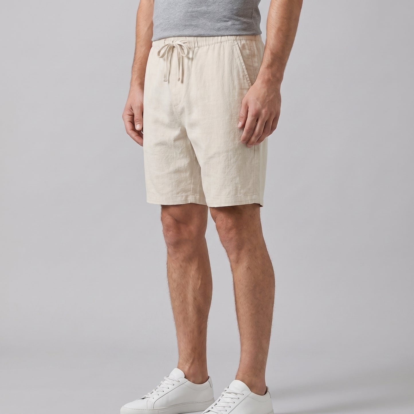Men's Linen Blend Shorts for Summer Casual Wear