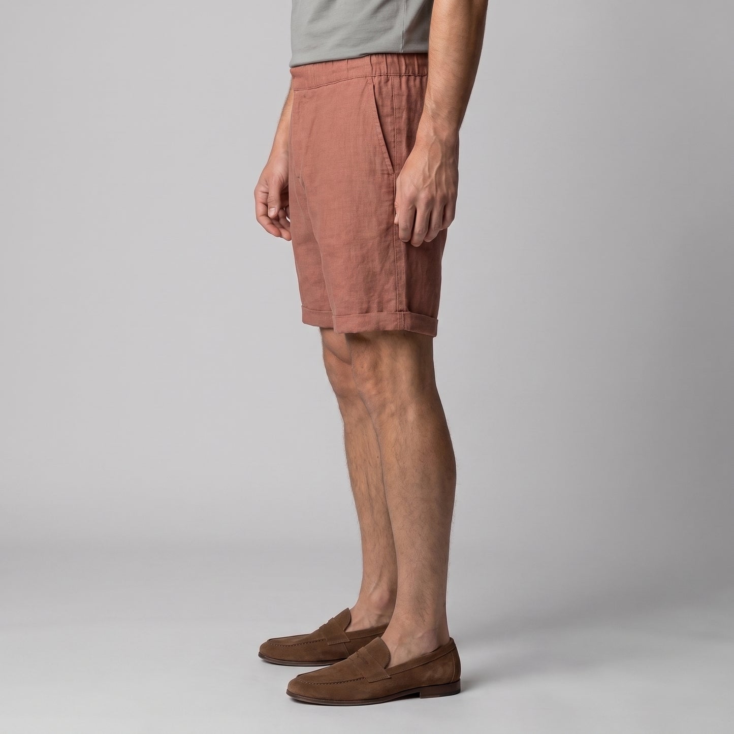 Men's Linen Blend Shorts for Summer Casual Wear