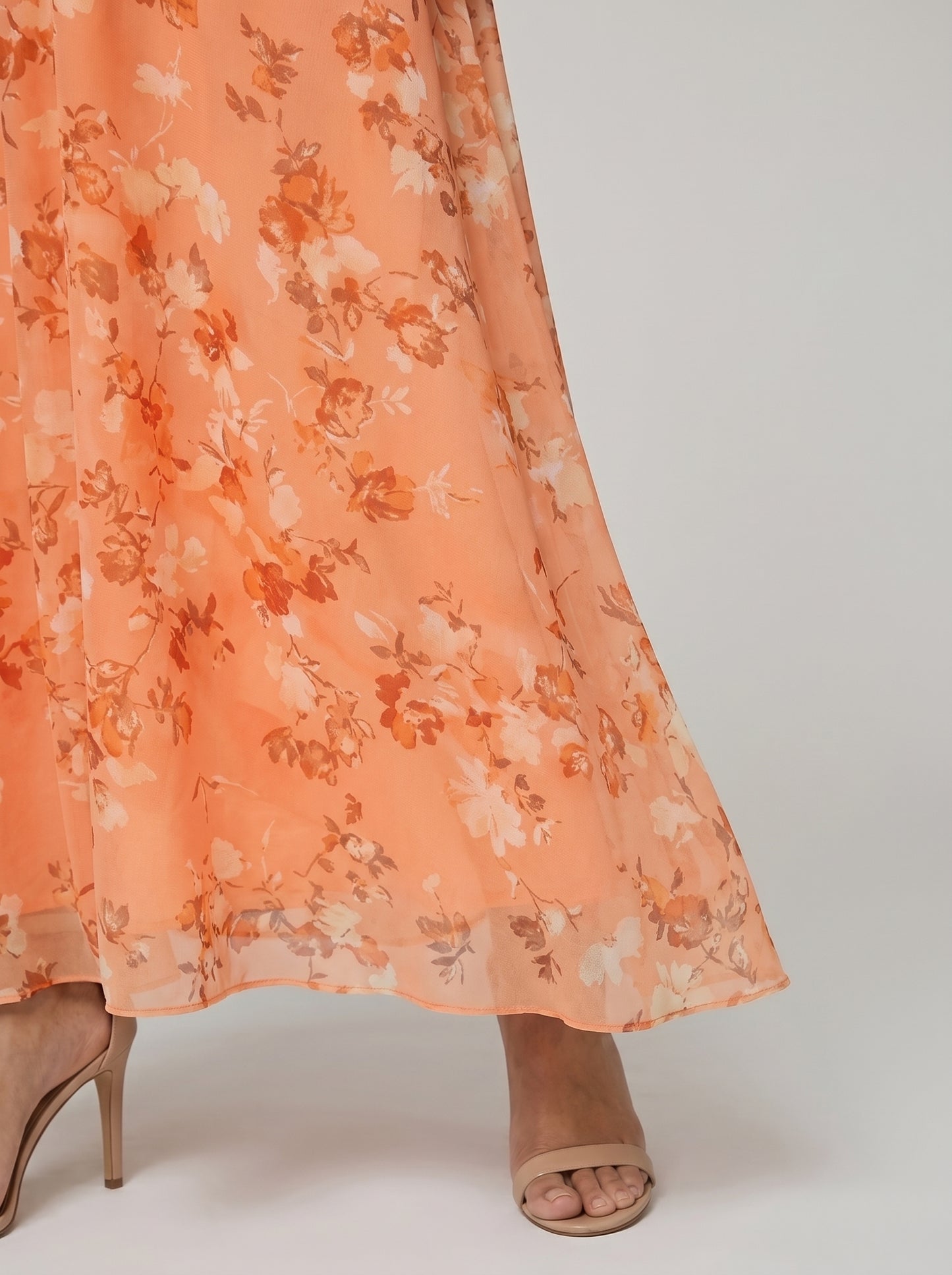 Women's A-line Maxi Dress with Flutter Sleeves