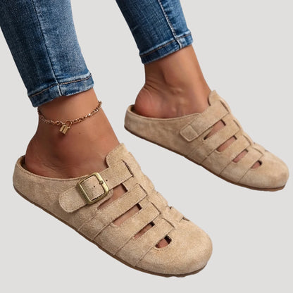 Women's Adjustable Strap Flat Clogs for Comfort and Style