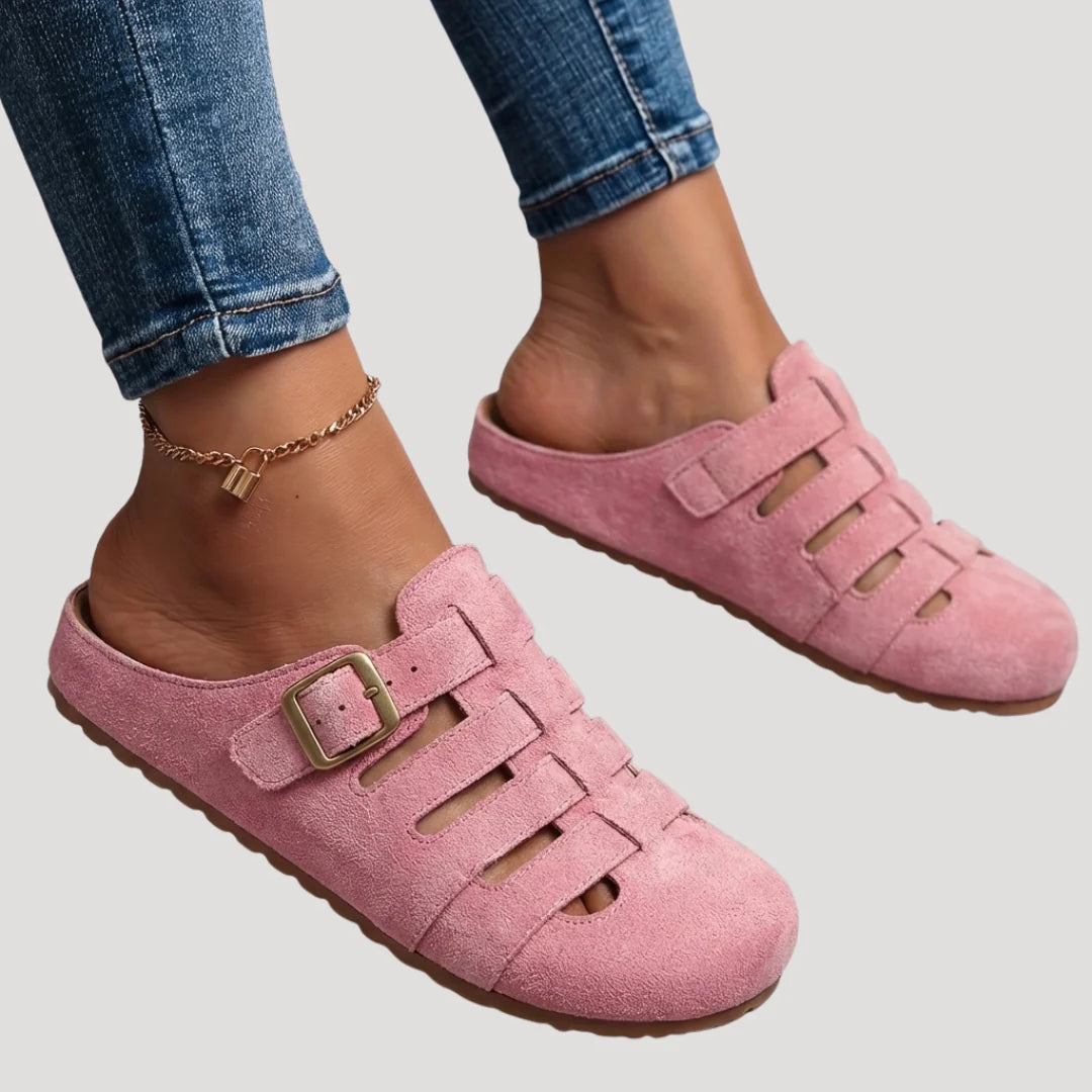 Women's Adjustable Strap Flat Clogs for Comfort and Style