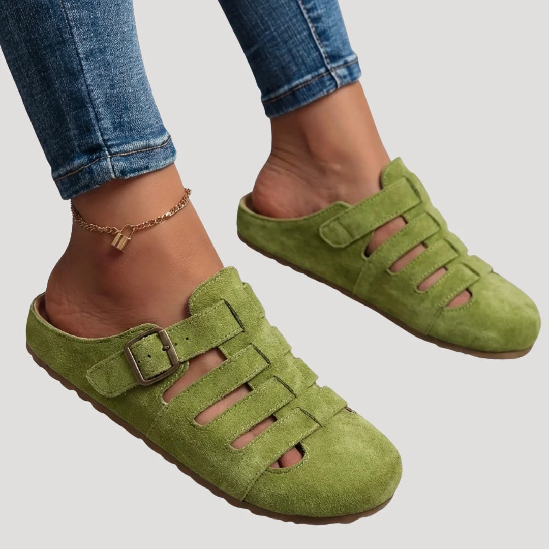 Women's Adjustable Strap Flat Clogs for Comfort and Style