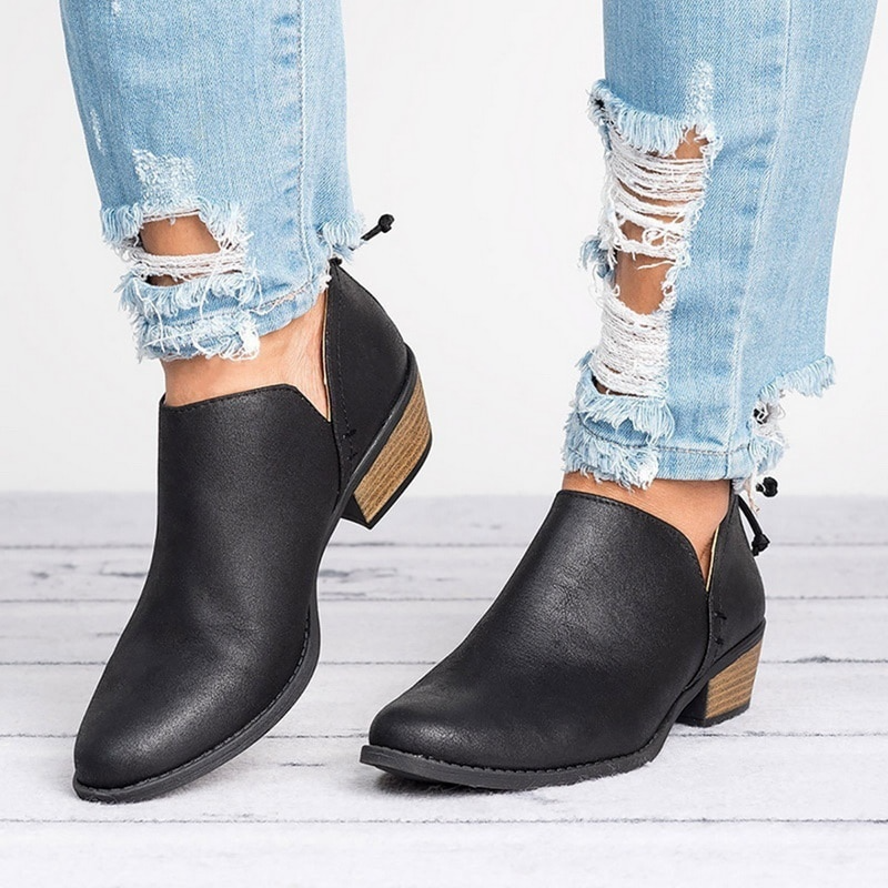 Women's Ankle Boots with Low Heel