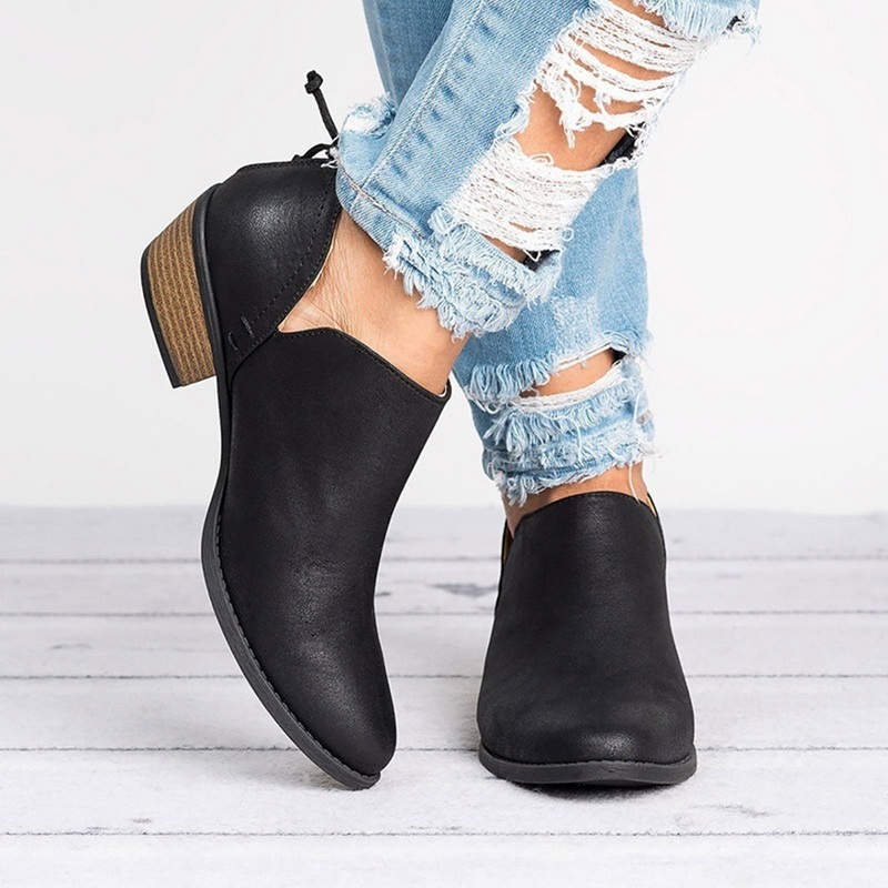Women's Ankle Boots with Low Heel