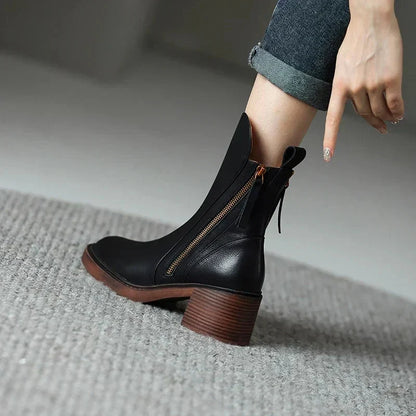 Women's Ankle Boots with Stable Block Heel