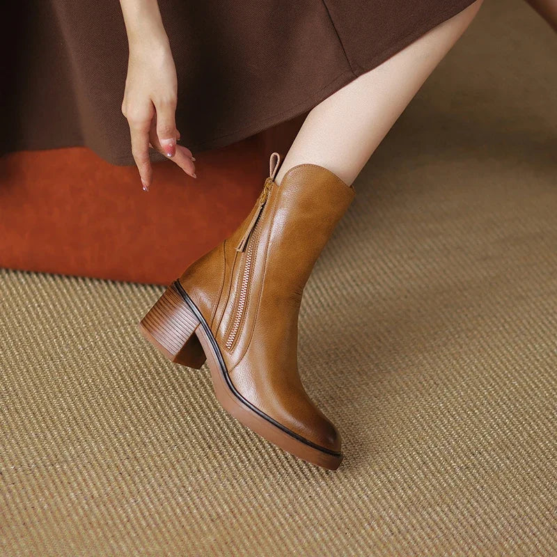 Women's Ankle Boots with Stable Block Heel