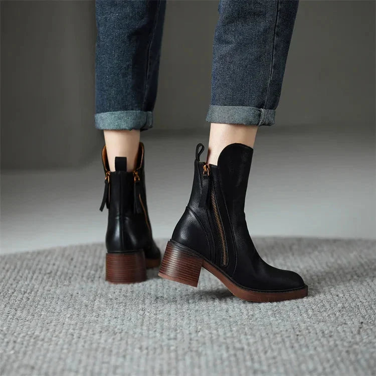 Women's Ankle Boots with Stable Block Heel