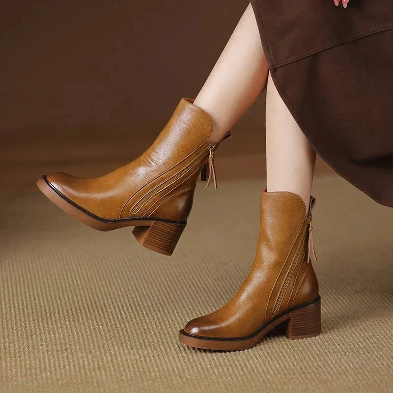Women's Ankle Boots with Stable Block Heel