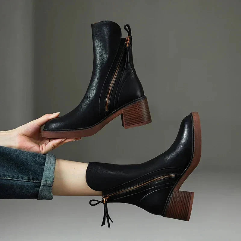 Women's Ankle Boots with Stable Block Heel