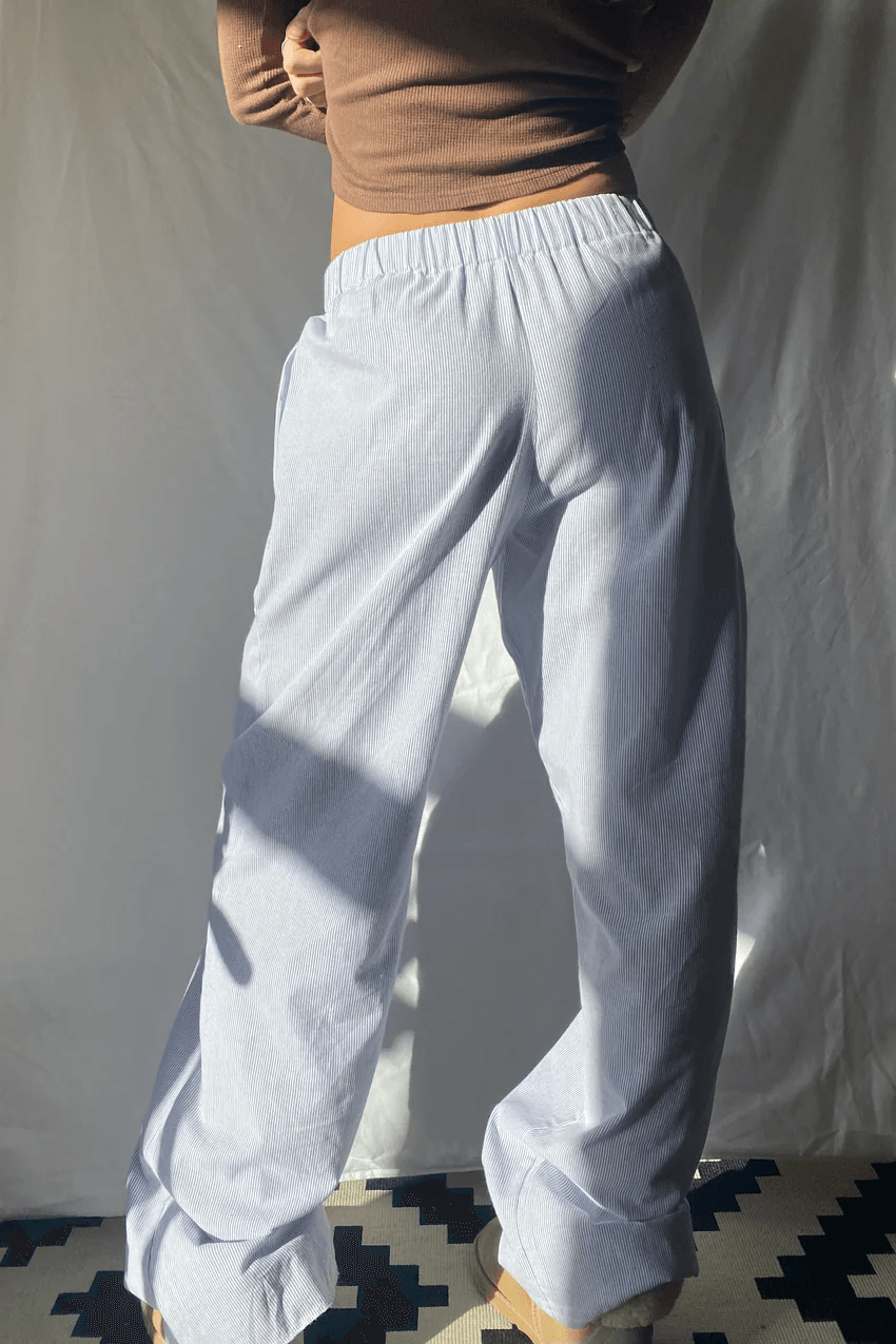 Women's Ankle Length Trousers with Elastic Waistband