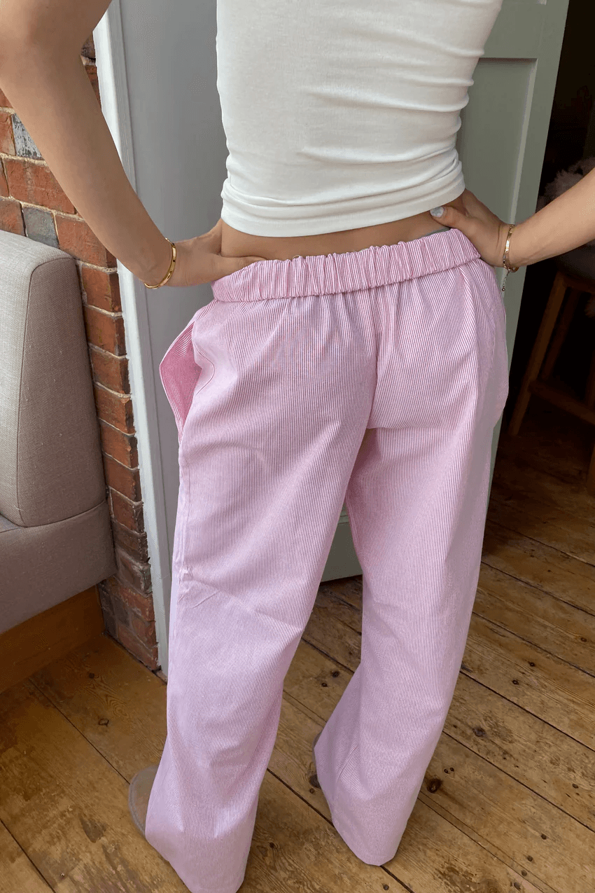 Women's Ankle Length Trousers with Elastic Waistband