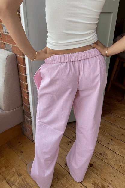 Women's Ankle Length Trousers with Elastic Waistband