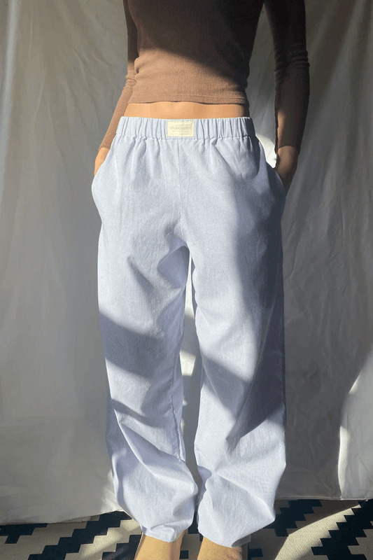 Women's Ankle Length Trousers with Elastic Waistband