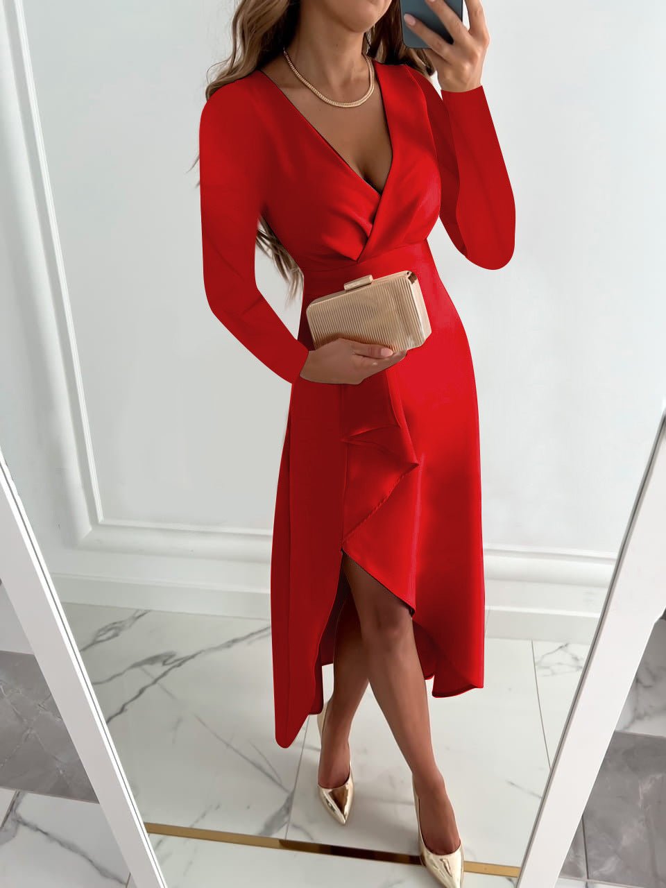 Women's Asymmetrical Hem Tailored Dress
