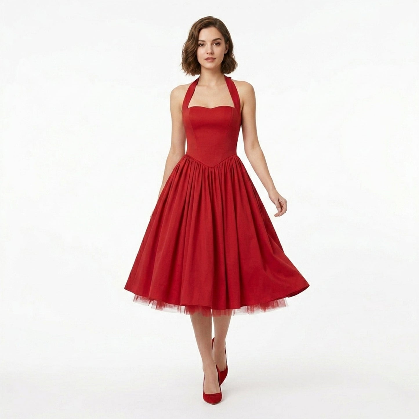 Women's Backless Halter Neck Midi Dress