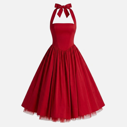 Women's Backless Halter Neck Midi Dress