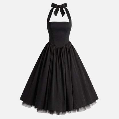 Women's Backless Halter Neck Midi Dress