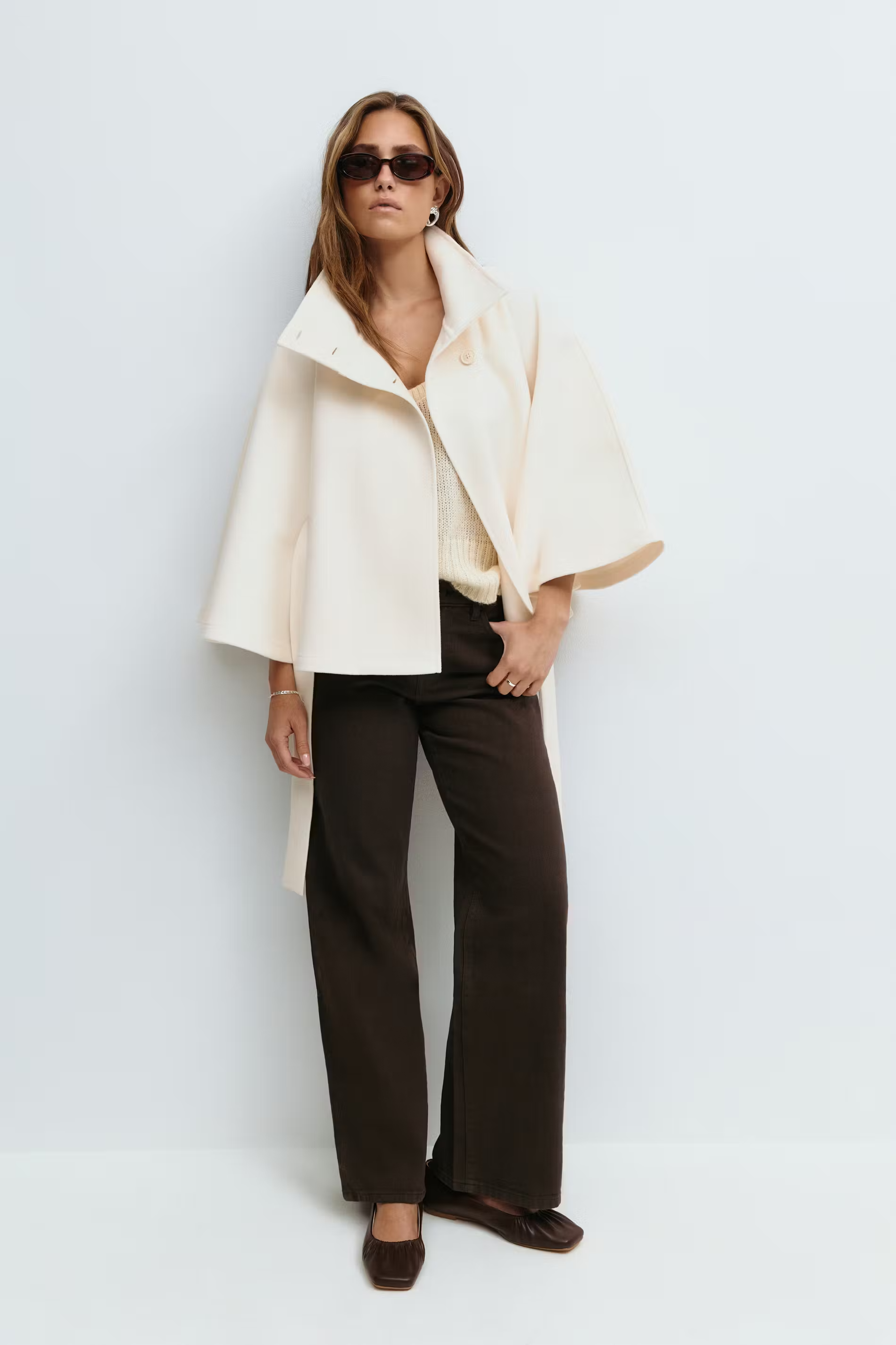 Women's Belted Funnel Neck Jacket