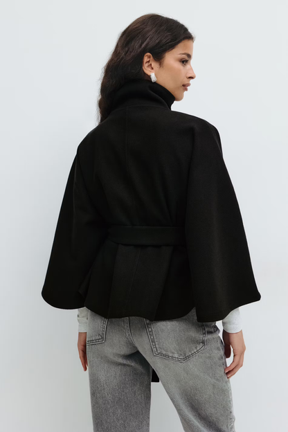 Women's Belted Funnel Neck Jacket