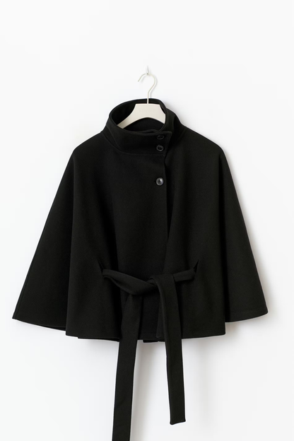 Women's Belted Funnel Neck Jacket