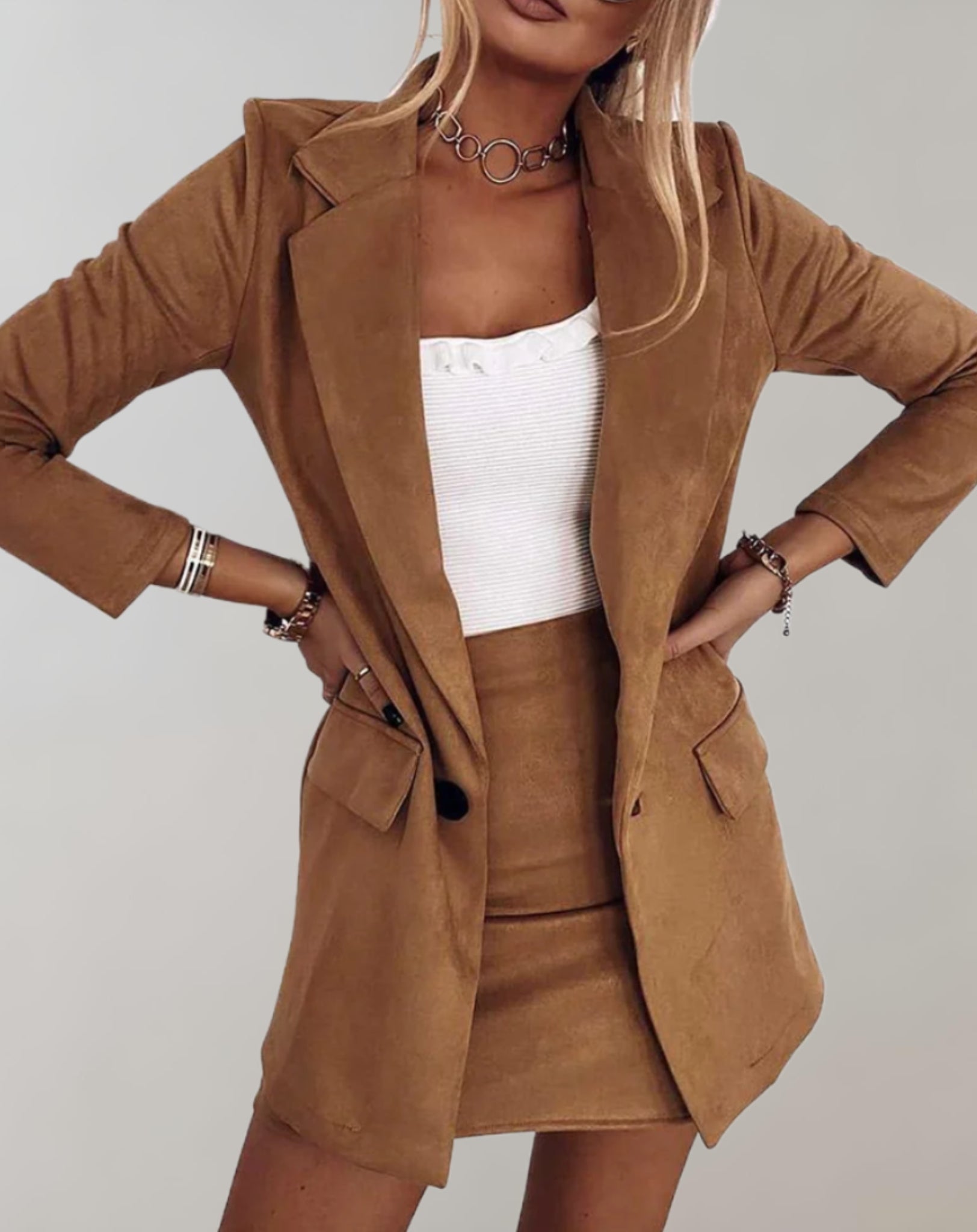 Women's Blazer and Mini Skirt Set